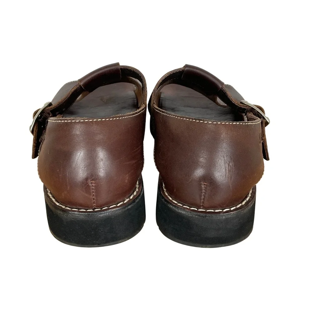 VTG Simple Brown Leather Fisherman Sandals Mens 11 Earthy Rugged Comfort Outdoor